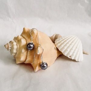 🎁 Silver Round Earrings with Pearl from Swarovski®